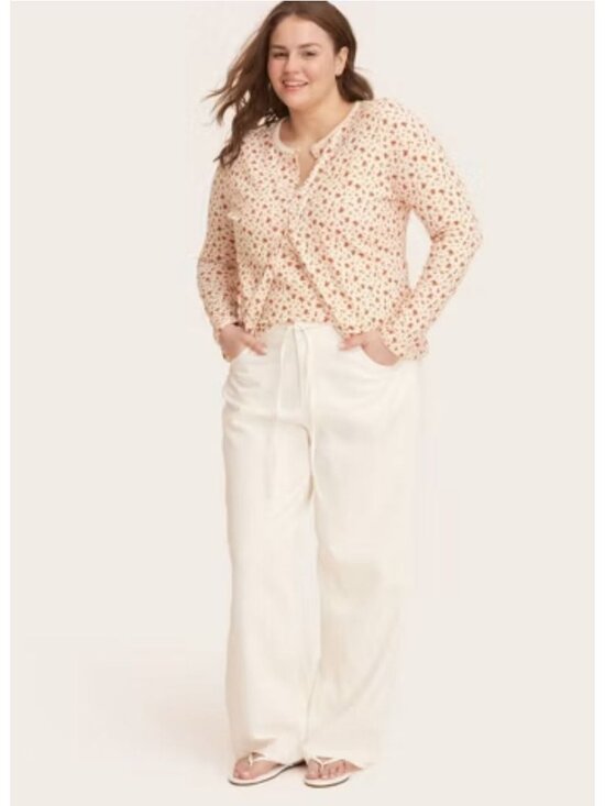 Parke x Target Pants - NWT Parke x Target Mid Rise Drawstring Baggy Jeans Cream Size 24 $55 [jb]